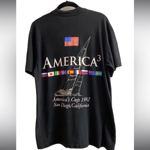 RARE HTF  1992 USA Hosting Country, San Diego,sailing for The Cup UNISEX  size M - Picture 4 of 6